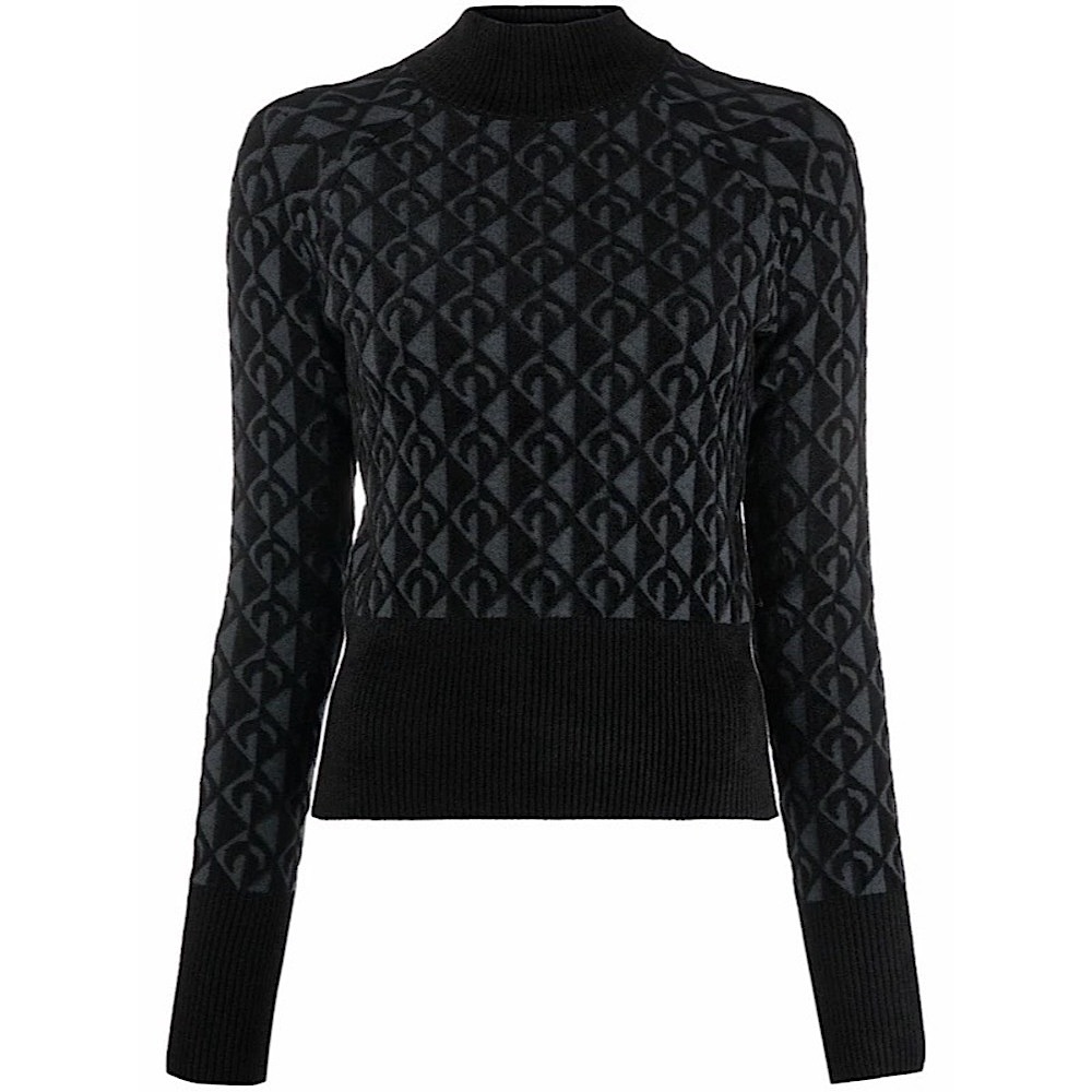 Marine Serre Moon Jacquard Roll Neck Jumper